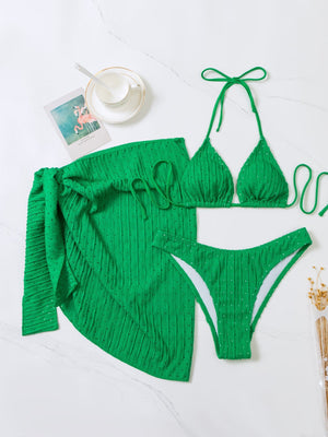 Conjunto de bikini triangular Malibu con falda