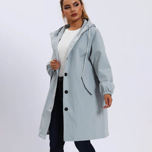 Chaqueta cortavientos impermeable con capucha extragrande