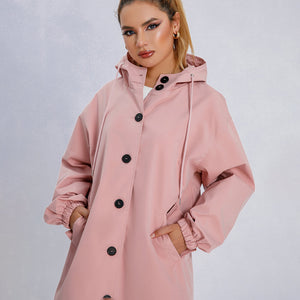 Chaqueta cortavientos impermeable con capucha extragrande