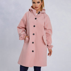 Chaqueta cortavientos impermeable con capucha extragrande